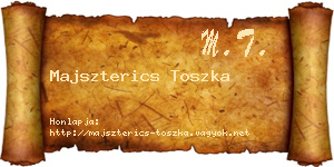 Majszterics Toszka névjegykártya